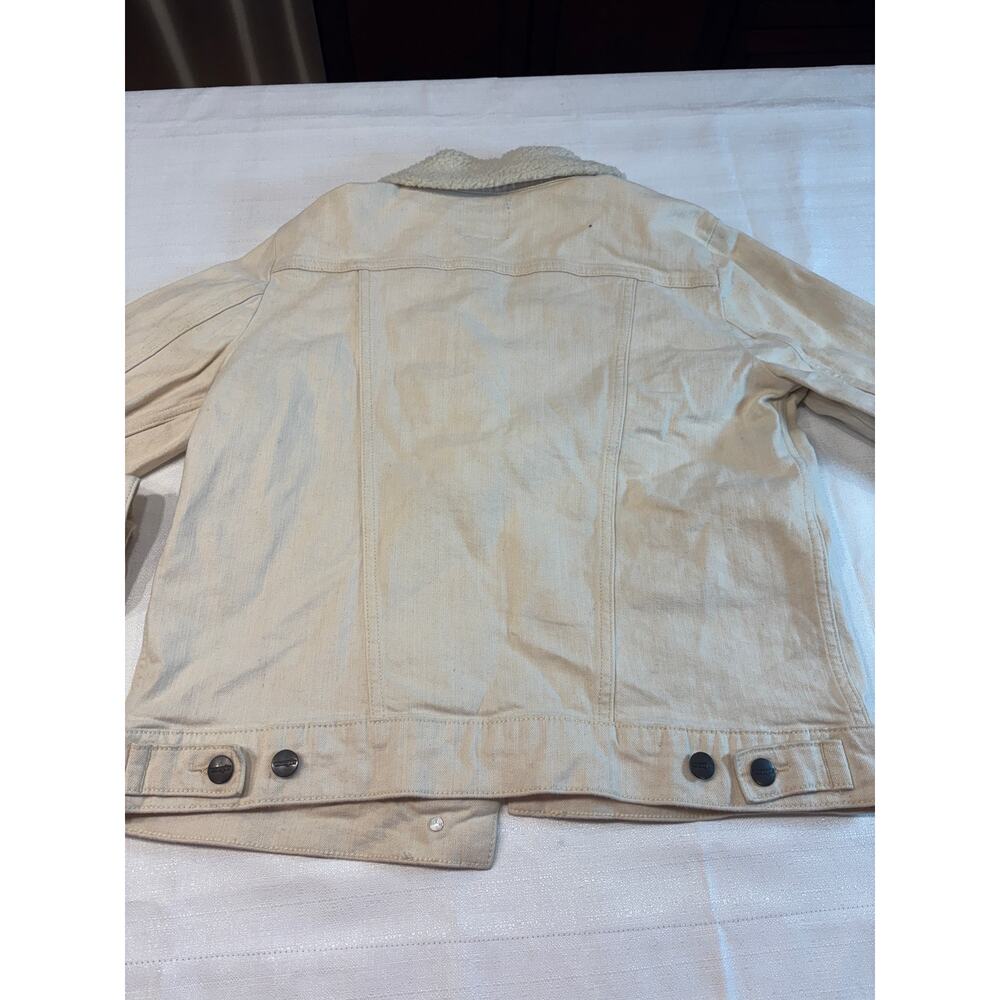 Wrangler Trucker Cream Jacket with Sherpa Collar Size M - Picture 3 of 11